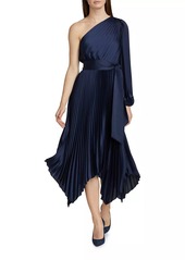 Milly Christa Pleated One-Shoulder Dress