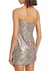 Milly Colette Chevron Sequin Minidress