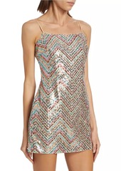 Milly Colette Chevron Sequin Minidress