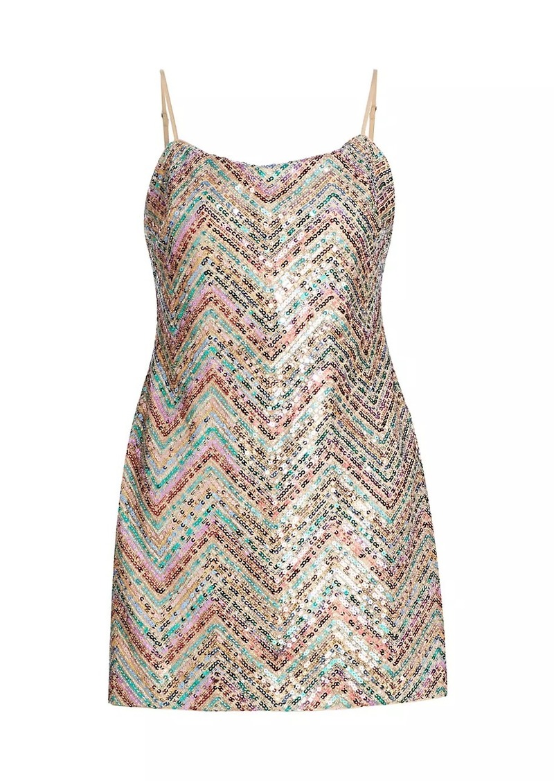 Milly Colette Chevron Sequin Minidress