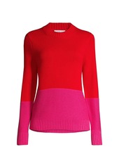 Milly Colorblocked Crewneck Sweater