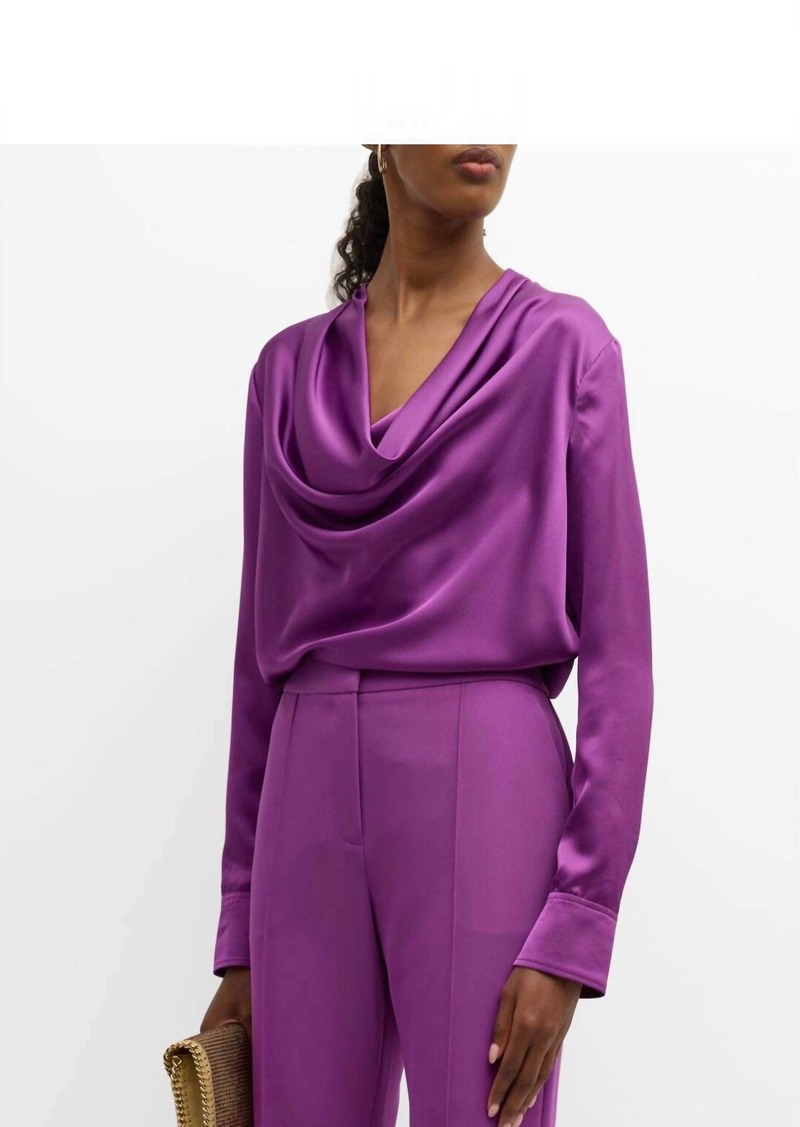 Milly Cowl Neck Blouse In Purple