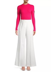 Milly Crystal Cut-Out Rib-Knit Top