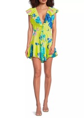 Milly Dana Floating Cosmos Cotton Cover-Up Minidress