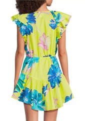 Milly Dana Floating Cosmos Cotton Cover-Up Minidress