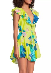 Milly Dana Floating Cosmos Cotton Cover-Up Minidress