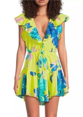 Milly Dana Floating Cosmos Cotton Cover-Up Minidress