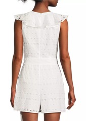 Milly Darcy Geometric Eyelet Cotton Romper