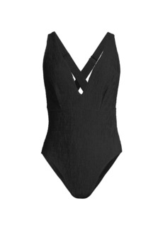 Milly Deep Dive Smocked One-Piece Swimsuit