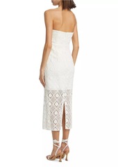 Milly Diamond Crochet Strapless Dress