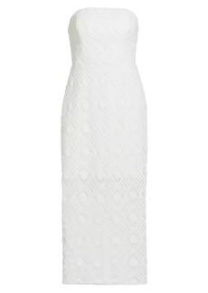 Milly Diamond Crochet Strapless Dress