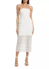 Milly Diamond Crochet Strapless Dress