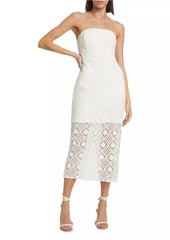 Milly Diamond Crochet Strapless Dress