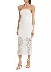 Milly Diamond Crochet Strapless Dress