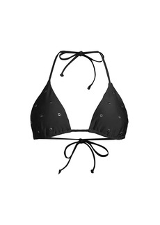 Milly Diamond Heat Crystal-Embellished Triangle Bikini Top