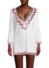 Milly Embroidered Paillettes Coverup Dress