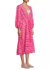 Milly Fiona Geo Eyelet Cover-Up Dress