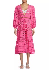 Milly Fiona Geo Eyelet Cover-Up Dress