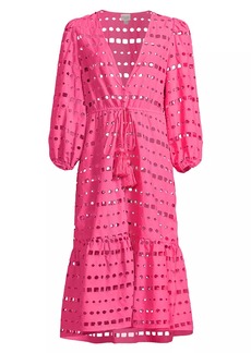 Milly Fiona Geo Eyelet Cover-Up Dress