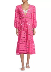 Milly Fiona Geo Eyelet Cover-Up Dress