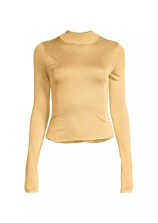 Milly Fitted Mock Turtleneck Top