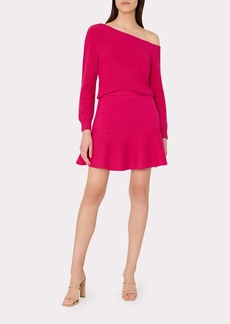 Milly Flare Knit Skirt In Fuchsia