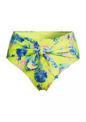Milly Floating Cosmos Floral Tie-Front Bikini Bottoms