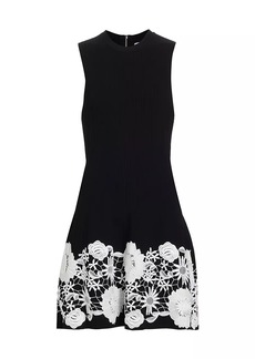 Milly Floral Lace Knit Minidress