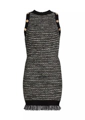 Milly Fringe Tweed Sleeveless Minidress