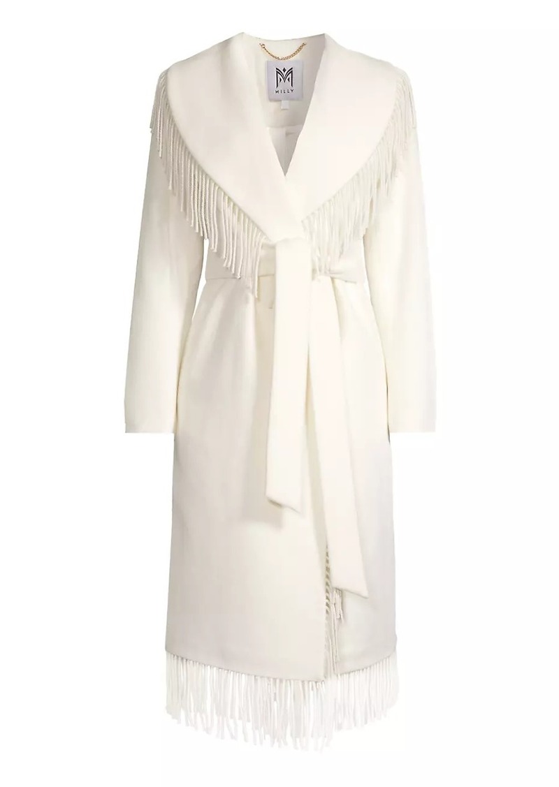 Milly Fringe Wool-Blend Coat