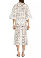 Milly Geometric Crochet Cover-Up Maxi Dress