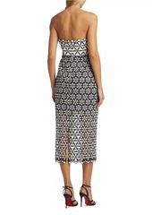 Milly Geometric Star Lace Midi-Dress