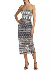 Milly Geometric Star Lace Midi-Dress