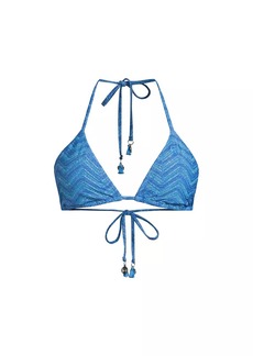Milly Glitter Jacquard Triangle Bikini Top