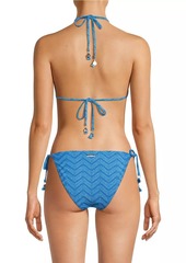 Milly Glitter Jacquard Triangle Bikini Top