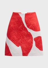 Milly Grand Foliage Jacquard A-Line Mini Skirt