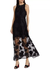 Milly Hannah Embroidered Organza Maxi Dress