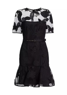 Milly Hannah Organza Belted Minidress