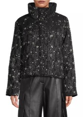 Milly Hayes Beaded Puffer Crop Jacket
