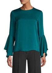 Milly Holly Silk-Blend Bell-Sleeve Blouse