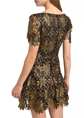 Milly Ilisa Metallic Guipure Lace Minidress