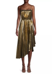 Milly Irene Metallic Asymmetric Midi-Dress