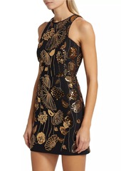 Milly Isabele Floral Field Sequin-Embellished Sleeveless Minidress