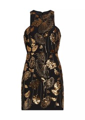 Milly Isabele Floral Field Sequin-Embellished Sleeveless Minidress