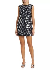 Milly Ivette Floral Sequined Shift Minidress