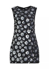 Milly Ivette Floral Sequined Shift Minidress