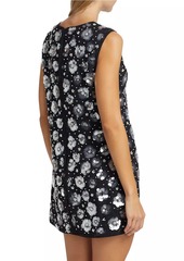 Milly Ivette Floral Sequined Shift Minidress