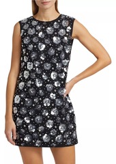 Milly Ivette Floral Sequined Shift Minidress