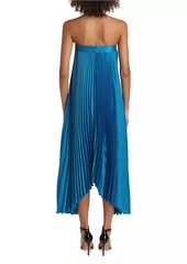 Milly Jordyn Satin Pleated Dress