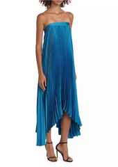 Milly Jordyn Satin Pleated Dress